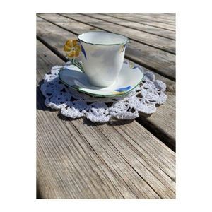 Vintage Teacup & Saucer Flower Handle MCM